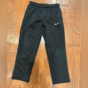 Nike Kids Black Joggers with Silver Logo